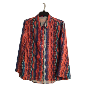 Woman’s Multicolored Long Sleeve Blouse. Size 2XL.